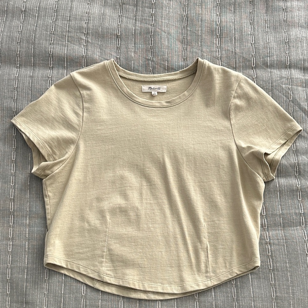 Madewell Women's Light Olive Crop Top